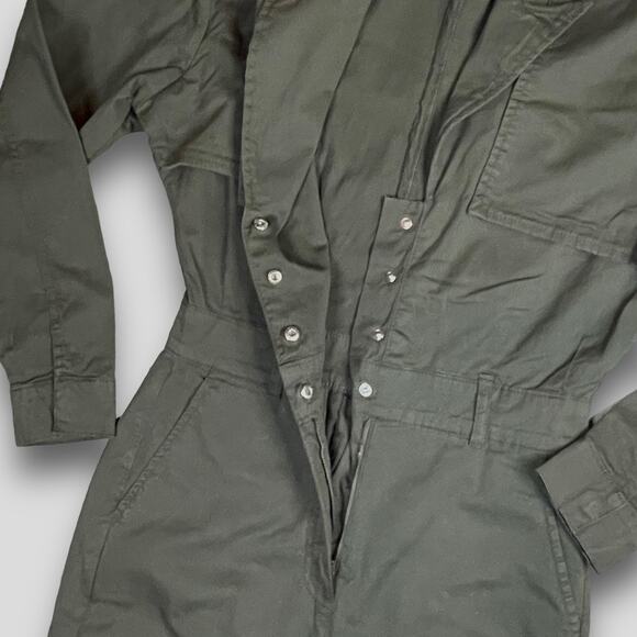GOOD AMERICAN NEW RETRO WORKWEAR JUMPSUIT OLIVE GREEN SIZE 1 - Picture 5 of 10